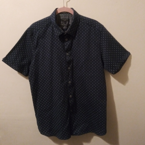 Ted Baker London Other - Ted Baker London Button Down Navy & White Short Sleeved Shirt
